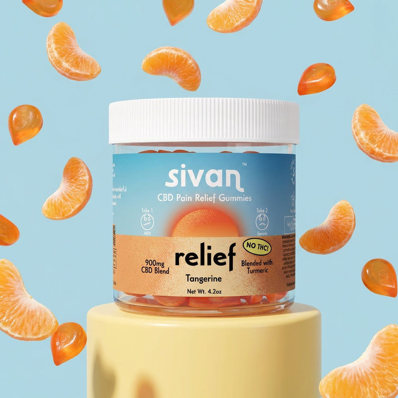 Sivan Relief Tangerine CBD gummies THC-free