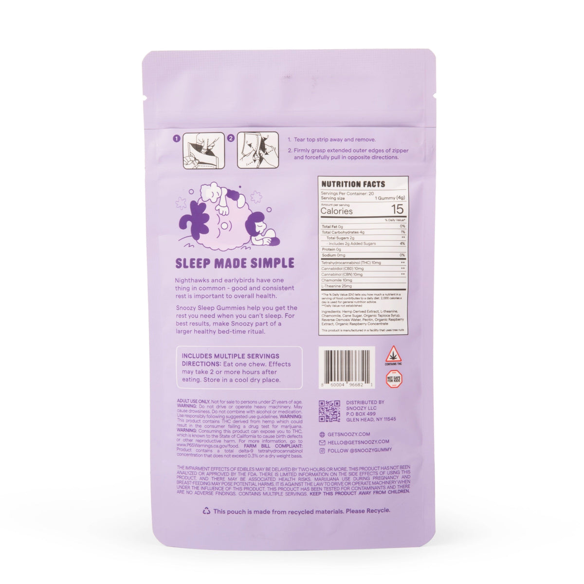 SNOOZY: SLEEP WITH BENEFITS - EXTRA STRENGTH 20ct
